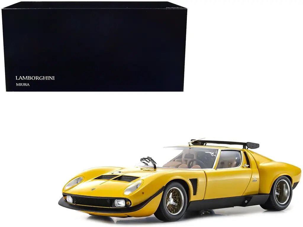 Lamborghini Miura SVR Yellow and Black 1/18 Diecast Model Car by Kyosho 4 Lamborghini Miura SVR Yellow and Black 1/18 Diecast Model Car by Kyosho - Image 4
