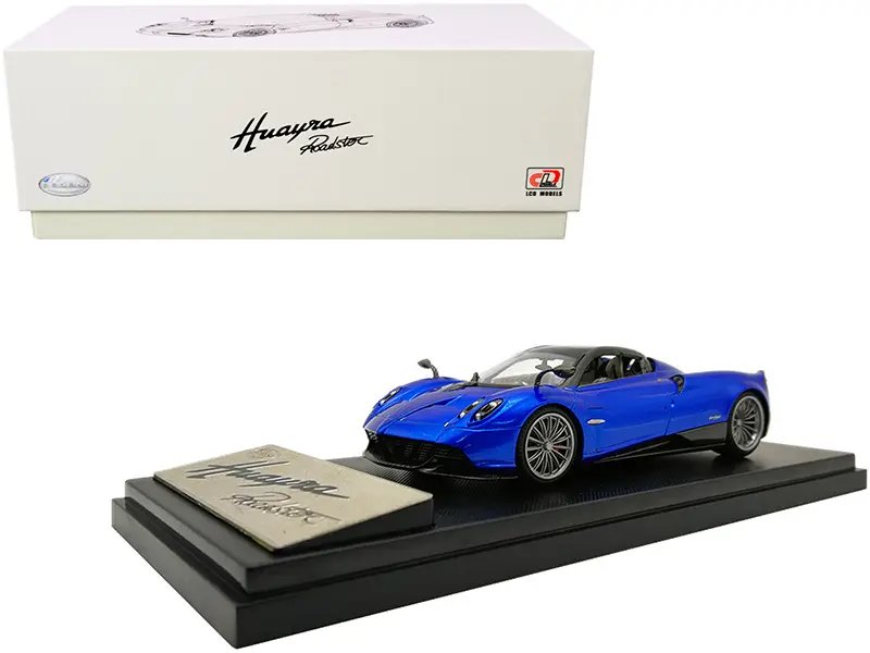 Pagani Huayra Roadster 1/43 Diecast Model – Blue Metallic & Carbon by LCD Models