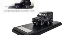 Land Rover Defender 90 Works V8 70th Edition 1/64 Diecast Model Car - Black Metallic by LCD Models