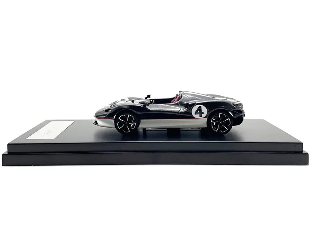 McLaren Elva Convertible #4 Carbon Black 1/64 Diecast Model Car by LCD Models