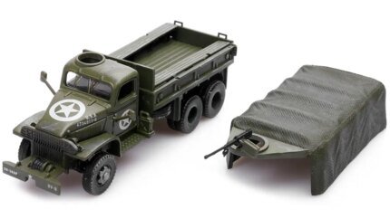 Authentic 1/72 Diecast GMC CCKW 353 WWII US Army Truck with Mounted Gun by Legion