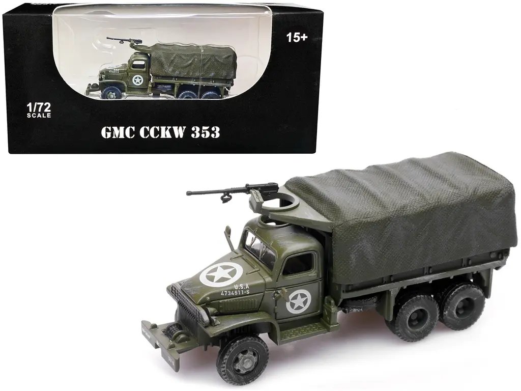 Authentic 1/72 Diecast GMC CCKW 353 WWII US Army Truck with Mounted Gun by Legion 4 Authentic 1/72 Diecast GMC CCKW 353 WWII US Army Truck with Mounted Gun by Legion - Image 4