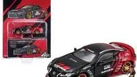 Lexus LC500 RHD (Right Hand Drive) Black and Red ADVAN Livery "HKS" and Driver Figure Limited Edition to 1800 pieces 1/64 Diecast Model Car by Era Car