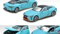 Lexus LC500 RHD (Right Hand Drive) "Goes Semi-Gulf" Light Blue with Black Top and Orange Accents Limited Edition to 720 pieces 1/64 Diecast Model Car by Era Car