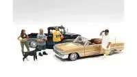 American Diorama Lowriderz & Dog 5-Piece Figurine Set for 1/18 Scale Models