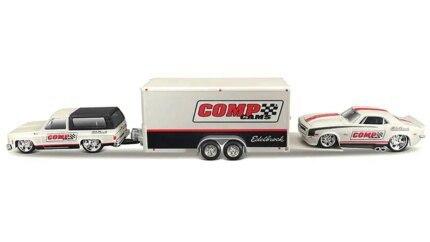 1979 Chevrolet K5 Blazer & 1968 Camaro Z/28 Diecast Set with Trailer - 1/64 Maisto Team Haulers