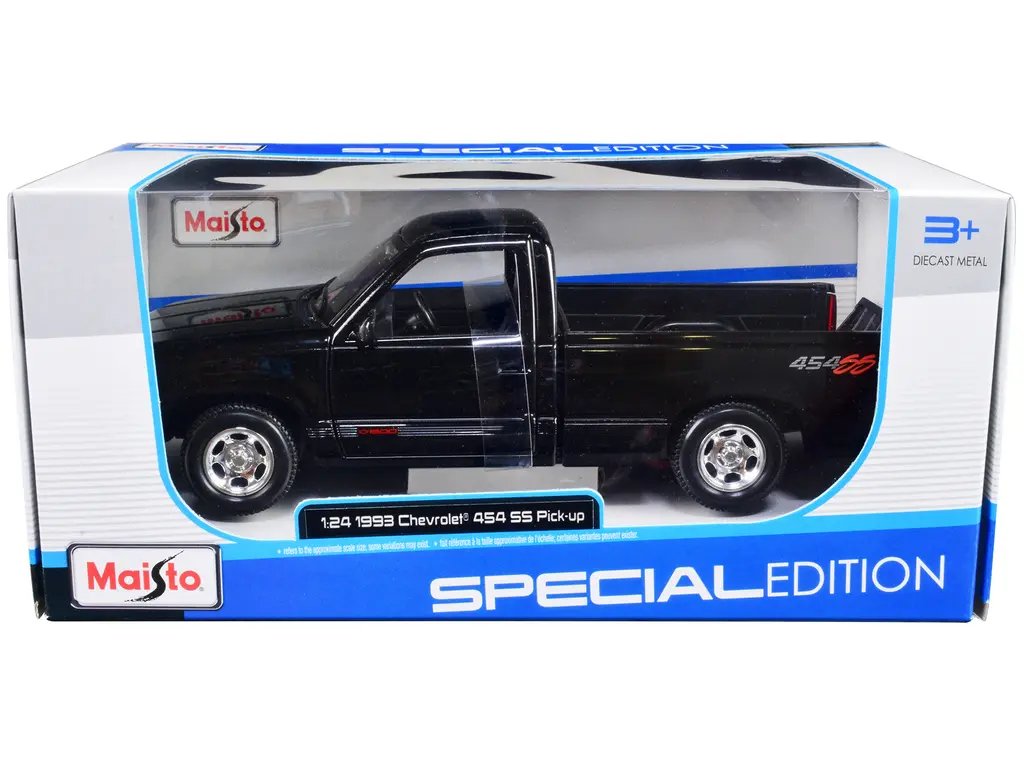 1993 Chevrolet 454 SS Black Diecast Model Truck 1/24 by Maisto – Collectible Pickup