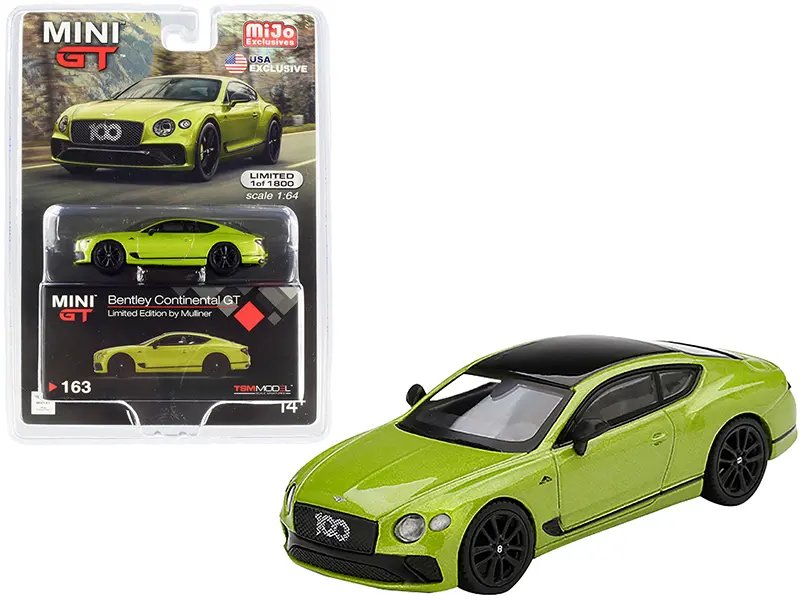 Diecast Model Cars wholesale toys dropshipper drop shipping Bentley Continental GT Limited Edition Mulliner Green Metallic Black Top Limited Edition 1800 pieces Worldwide 1/64 True Scale Miniatures MGT00163 drop shipping wholesale drop ship drop ship Exclusive Bentley Continental GT Mulliner 1/64 Diecast Model - Limited Edition 1800 Worldwide