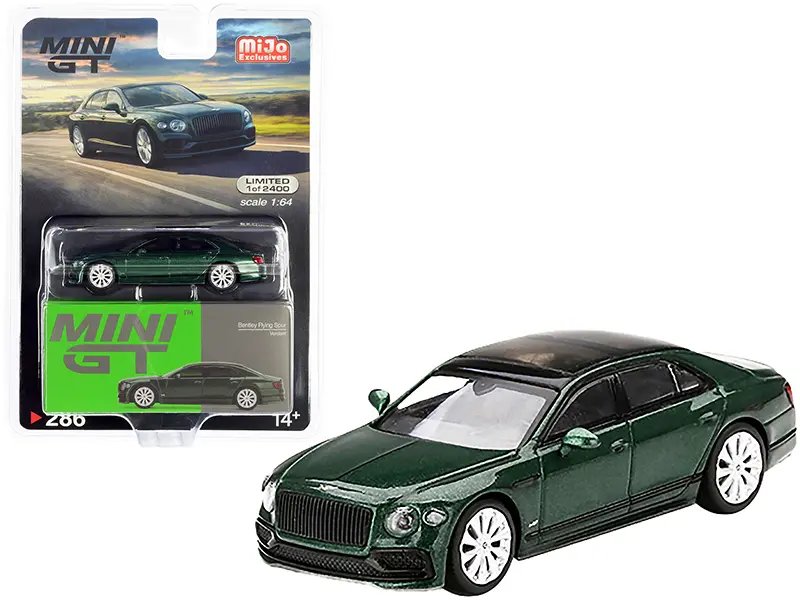 Diecast Model Cars wholesale toys dropshipper drop shipping Bentley Flying Spur Sunroof Verdant Green Metallic Black Top Limited Edition 2400 pieces Worldwide 1/64 True Scale Miniatures MGT00286 drop shipping wholesale drop ship drop shipper dropship Limited Edition Bentley Flying Spur 1/64 Diecast Model - Verdant Green Metallic with Sunroof by True Scale Miniatures
