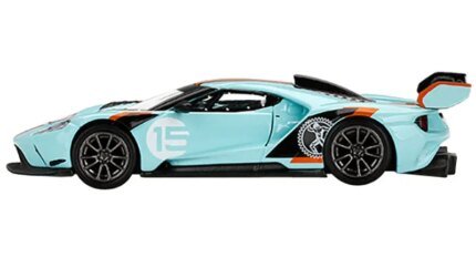 Exclusive Ford GT MK II #002 #15 Light Blue with Orange Stripes 1/64 Diecast Model - Limited Edition of 6000 by True Scale Miniatures