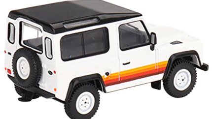 Limited Edition Land Rover Defender 90 Wagon 1/64 Diecast Model - White with Black Top by True Scale Miniatures