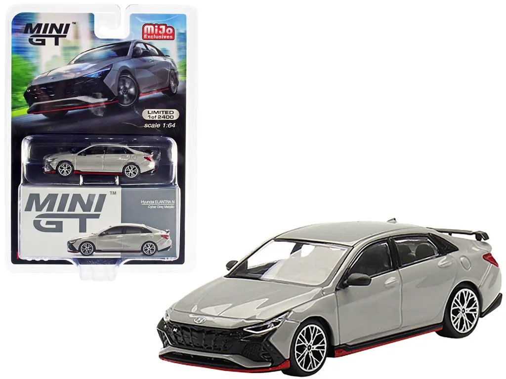 Hyundai Elantra N Cyber Gray Metallic Limited Edition 1/64 Diecast Model - True Scale Miniatures 2 Hyundai Elantra N Cyber Gray Metallic Limited Edition 1/64 Diecast Model - True Scale Miniatures - Image 2