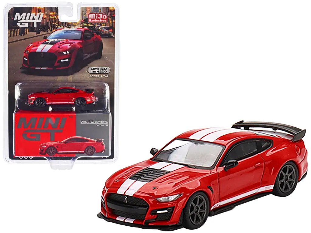 Shelby GT500 SE Widebody 1/64 Diecast Model - Race Red with White Stripes, Limited Edition 4200 by True Scale Miniatures 3 Shelby GT500 SE Widebody 1/64 Diecast Model - Race Red with White Stripes, Limited Edition 4200 by True Scale Miniatures - Image 3