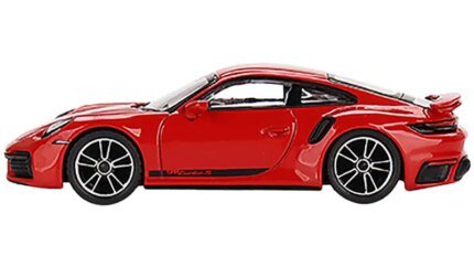 Limited Edition Porsche 911 Turbo S 1/64 Diecast Model - Guards Red with Black Stripes by True Scale Miniatures