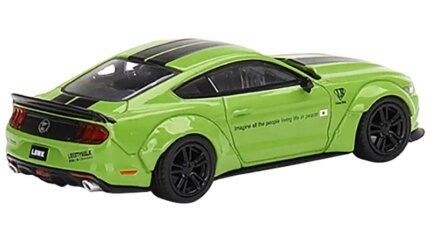 Limited Edition Ford Mustang LB-WORKS 1/64 Diecast Model - Grabber Lime Green with Black Stripes by True Scale Miniatures