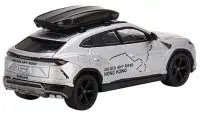 Limited Edition Lamborghini Urus 1/64 Diecast Model with Roof Box - Silver Metallic by True Scale Miniatures