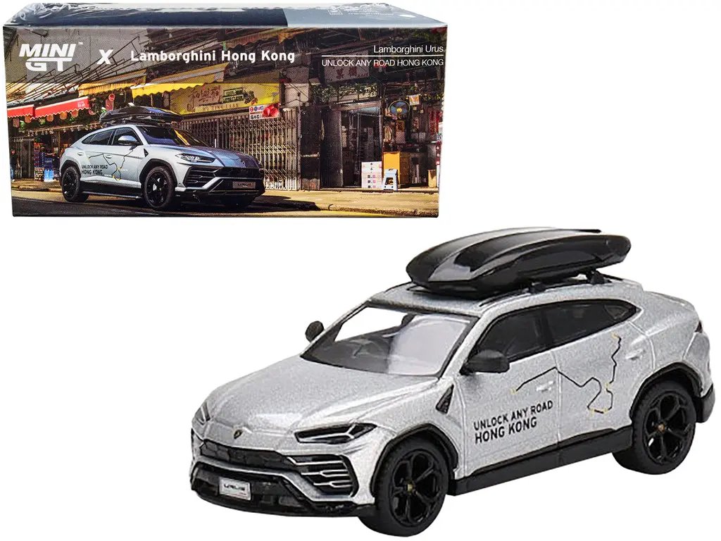 Limited Edition Lamborghini Urus 1/64 Diecast Model with Roof Box - Silver Metallic by True Scale Miniatures 2 Limited Edition Lamborghini Urus 1/64 Diecast Model with Roof Box - Silver Metallic by True Scale Miniatures - Image 2