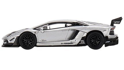 Exclusive 1/64 Lamborghini Aventador LB WORKS Matt Silver Diecast Model - Limited Edition 4800 Worldwide