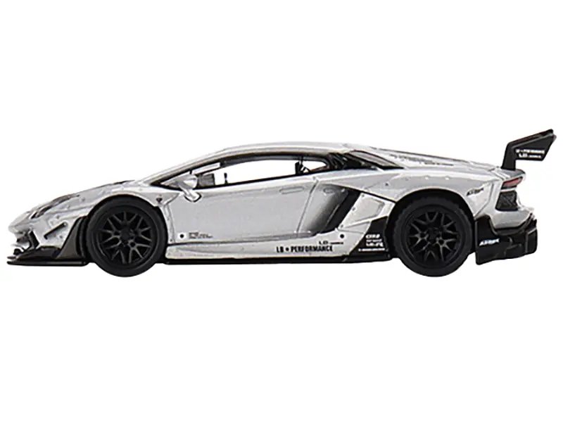 Exclusive 1/64 Lamborghini Aventador LB WORKS Matt Silver Diecast Model – Limited Edition 4800 Worldwide