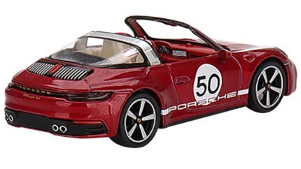 Limited Edition Porsche 911 Targa 4S Heritage Design 1/64 Diecast Model - Cherry Red Metallic
