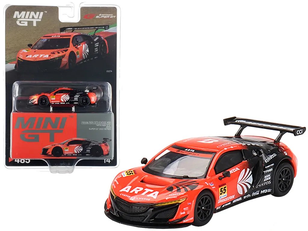Limited Edition 1/64 Honda NSX GT3 EVO22 #55 ARTA Super GT Diecast Model by True Scale Miniatures 2 Limited Edition 1/64 Honda NSX GT3 EVO22 #55 ARTA Super GT Diecast Model by True Scale Miniatures - Image 2