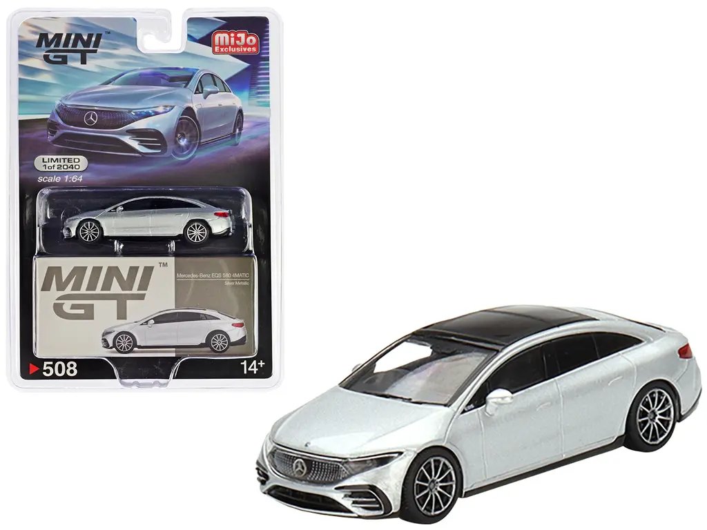 Exclusive Mercedes-Benz EQS 580 4MATIC Silver Metallic 1/64 Diecast Model - Limited Edition by True Scale Miniatures 2 Exclusive Mercedes-Benz EQS 580 4MATIC Silver Metallic 1/64 Diecast Model - Limited Edition by True Scale Miniatures - Image 2