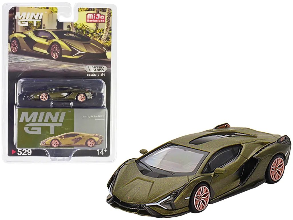 Limited Edition Lamborghini Sian FKP 37 1/64 Diecast Model - Matt Green Metallic by True Scale Miniatures 2 Limited Edition Lamborghini Sian FKP 37 1/64 Diecast Model - Matt Green Metallic by True Scale Miniatures - Image 2