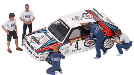 Martini Racing WRC 5-Piece Diecast Figure Set for 1/64 Scale Models by True Scale Miniatures