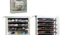 Showcase Your Collection: 5 Tier White Wall Mount Display Case with Mirror for 1/64-1/43 Scale Models