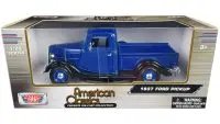 1937 Ford Pickup Truck Diecast Model - Blue Metallic & Black 1/24 by Motormax