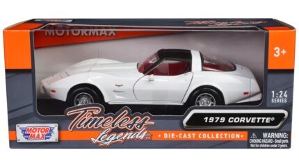 1979 Chevrolet Corvette C3 Diecast Model - White, Black Top, Red Interior by Motormax