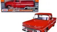 1966 Chevrolet C10 Fleetside Red 1/24 Diecast Model by Motormax - Classic Pickup Collectible