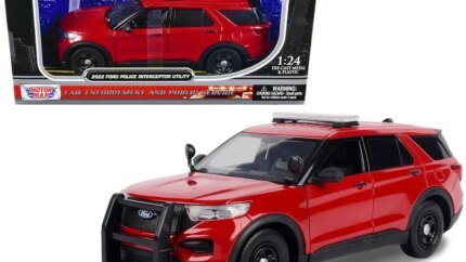 Buy 2022 Ford Police Interceptor Utility Unmarked Red 1/24 Diecast Model by Motormax