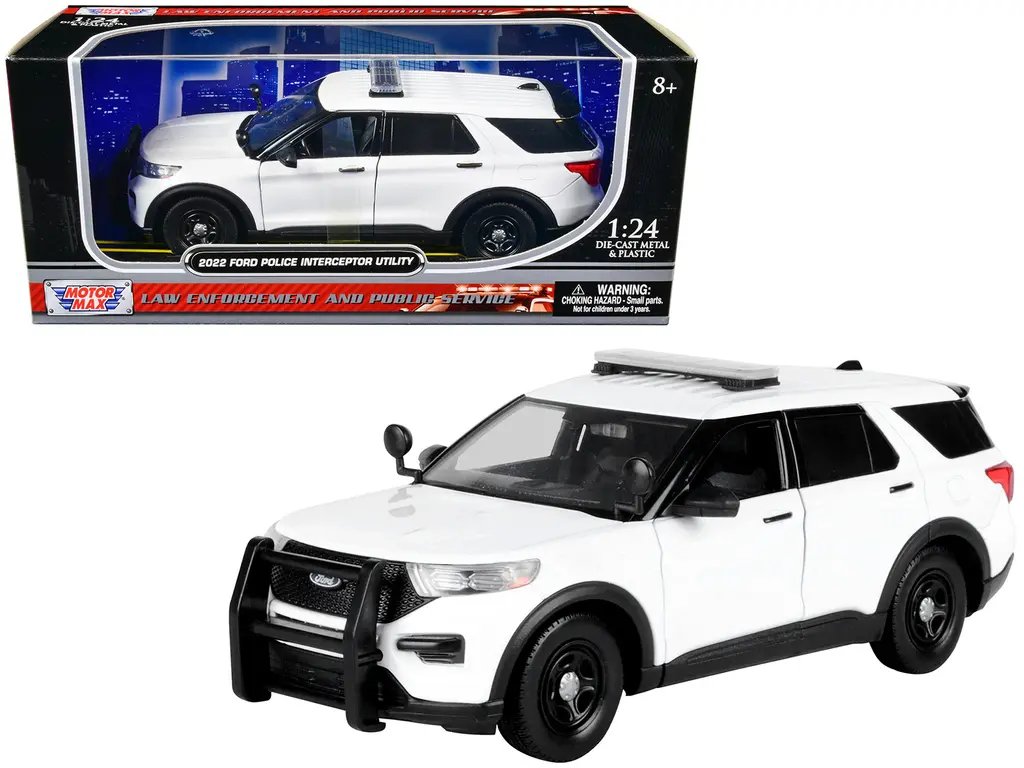 2022 Ford Police Interceptor Utility Unmarked White 1/24 Diecast Model by Motormax 2 2022 Ford Police Interceptor Utility Unmarked White 1/24 Diecast Model by Motormax - Image 2
