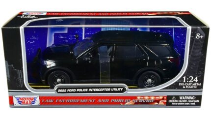 2022 Ford Police Interceptor Utility Unmarked Black 1/24 Diecast Model by Motormax