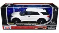 2022 Ford Police Interceptor Utility Unmarked White 1/24 Diecast Model by Motormax