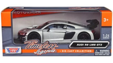 Buy Audi R8 LMS GT3 Silver Metallic Diecast Model - Timeless Legends 1/24 by Motormax