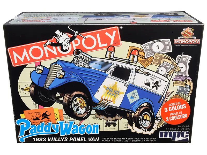 Build the 1933 Willys Panel Paddy Wagon Police Van: Monopoly 85th Anniversary 1/25 Scale Model Kit by MPC