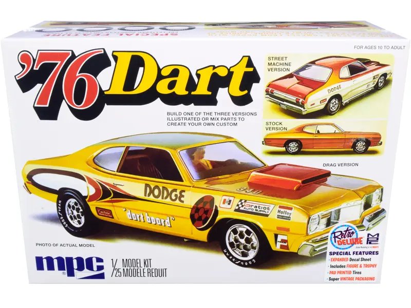 Build Your Own 1976 Dodge Dart Sport: Skill 2 Model Kit with Figurines – 1/25 Scale by MPC