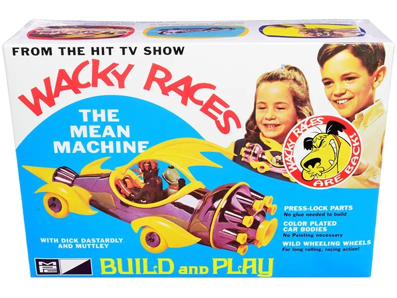 Build the Iconic Mean Machine: Skill 2 Snap Model Kit with Dick Dastardly & Muttley from Wacky Races (1968) – 1/25 Scale by MPC