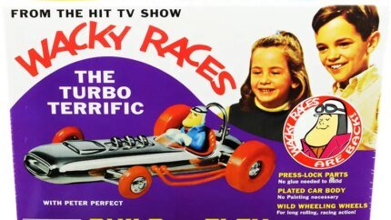 Skill 2 Snap Model Kit: Turbo Terrific with Peter Perfect Figurine - Wacky Races 1968 TV Series 1/25 Scale by MPC
