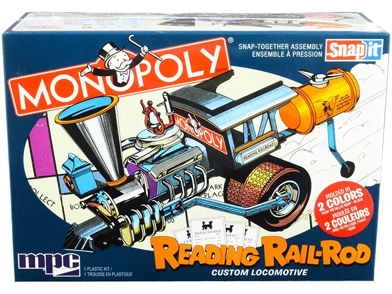 Skill 1 Snap Model Kit: Monopoly Reading Rail Rod Custom Locomotive 1/25 Scale by MPC