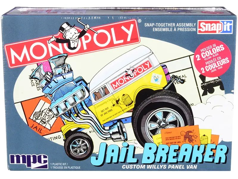 Skill 1 MPC Monopoly Jail Breaker Willys Panel Van 1/25 Scale Model Kit