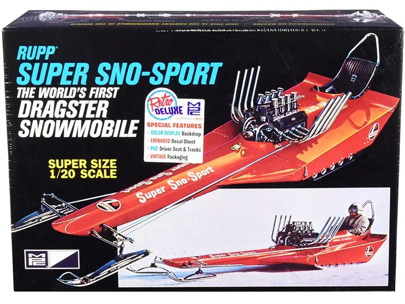 Skill 2 MPC Rupp Super Sno-Sport Snowmobile Dragster 1/20 Scale Model Kit – World’s First!
