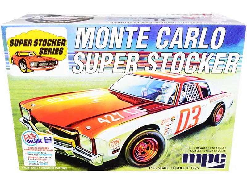 1971 Chevrolet Monte Carlo Super Stocker 1/25 Scale Model Kit by MPC – Skill 2 Build