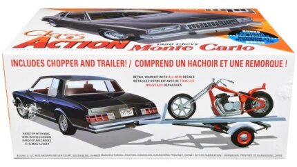 Build Your Own 1980 Chevrolet Monte Carlo Model Kit with Motorcycle & Trailer - 1/25 Scale by MPC
