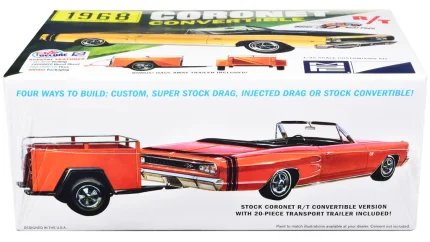 1968 Dodge Coronet R/T Convertible Model Kit with Trailer - 1/25 Scale by MPC