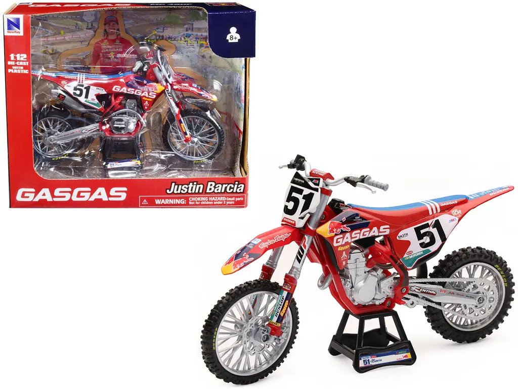 GasGas MC 450F #51 Justin Barcia Diecast Model 1/12 – Red Bull Factory Racing by New Ray