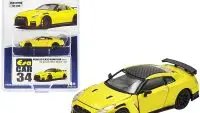 Limited Edition 2020 Nissan GT-R R35 Nismo RHD Yellow 1/64 Diecast by Era Car
