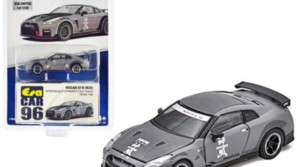 Exclusive 1/64 Nissan GT-R R35 RHD Kamikaze R Gray Diecast by Era Car